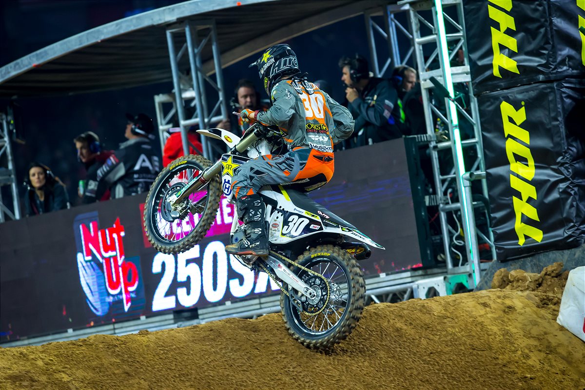 Harrison moved up to 12th in 250 SX West rider point standings. (Photo: Simon Cudby)