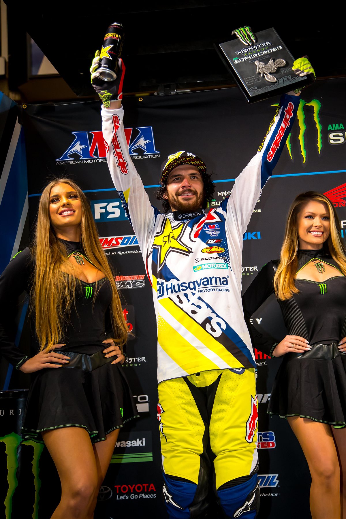 Jason Anderson finished 2nd and extended his points lead in the 450 class. (Photo: Simon Cudby)
