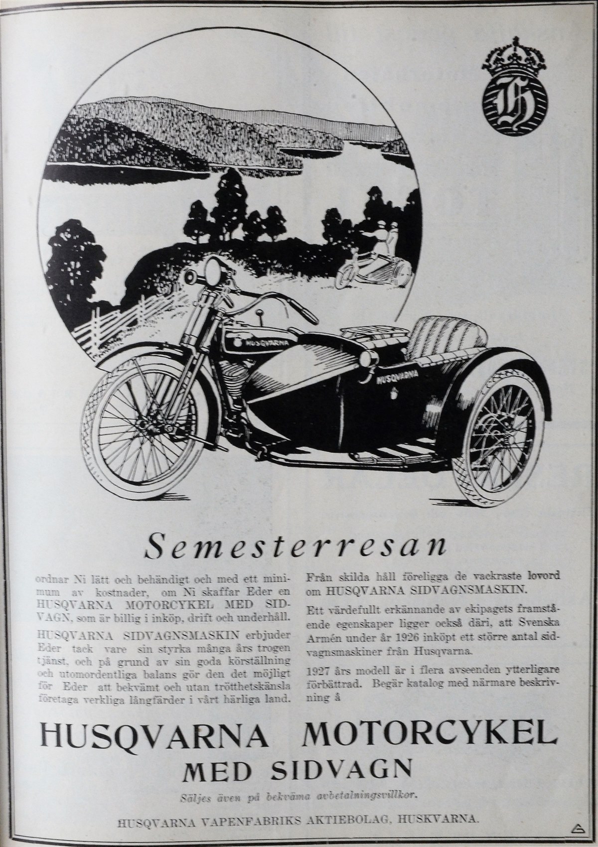 1927_Husqvarna sidecar advertisement